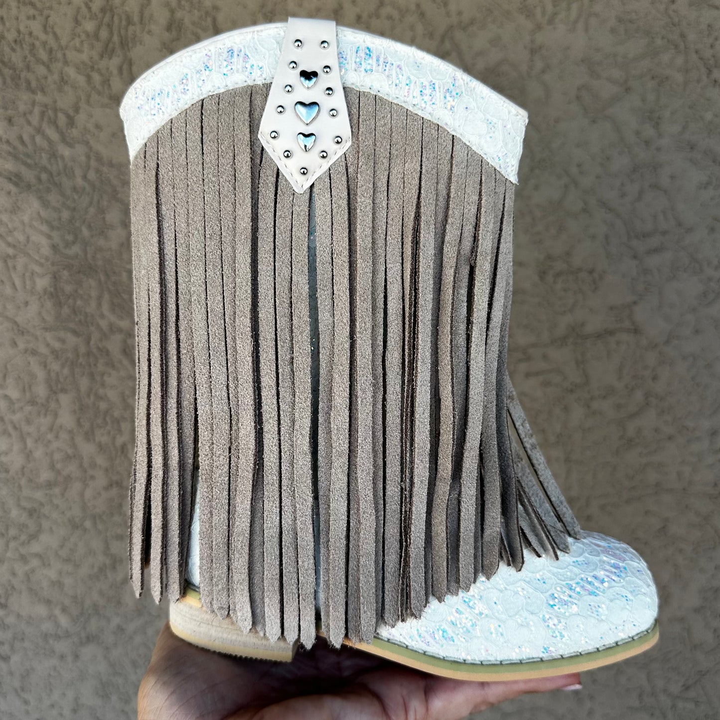 RTS White Lace SUEDE Fringe Cowgirls