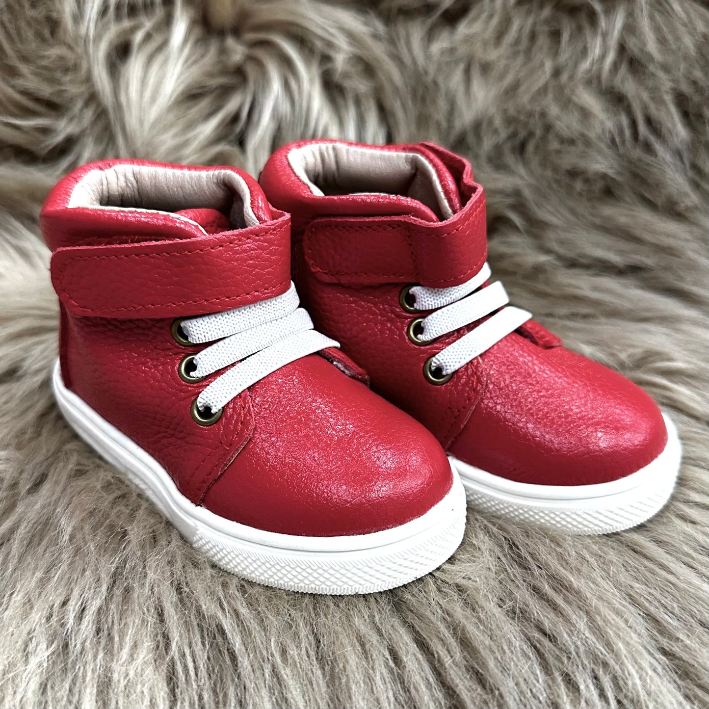 RTS Cherry Leather Hightops (SZ2,3,4,6,7)