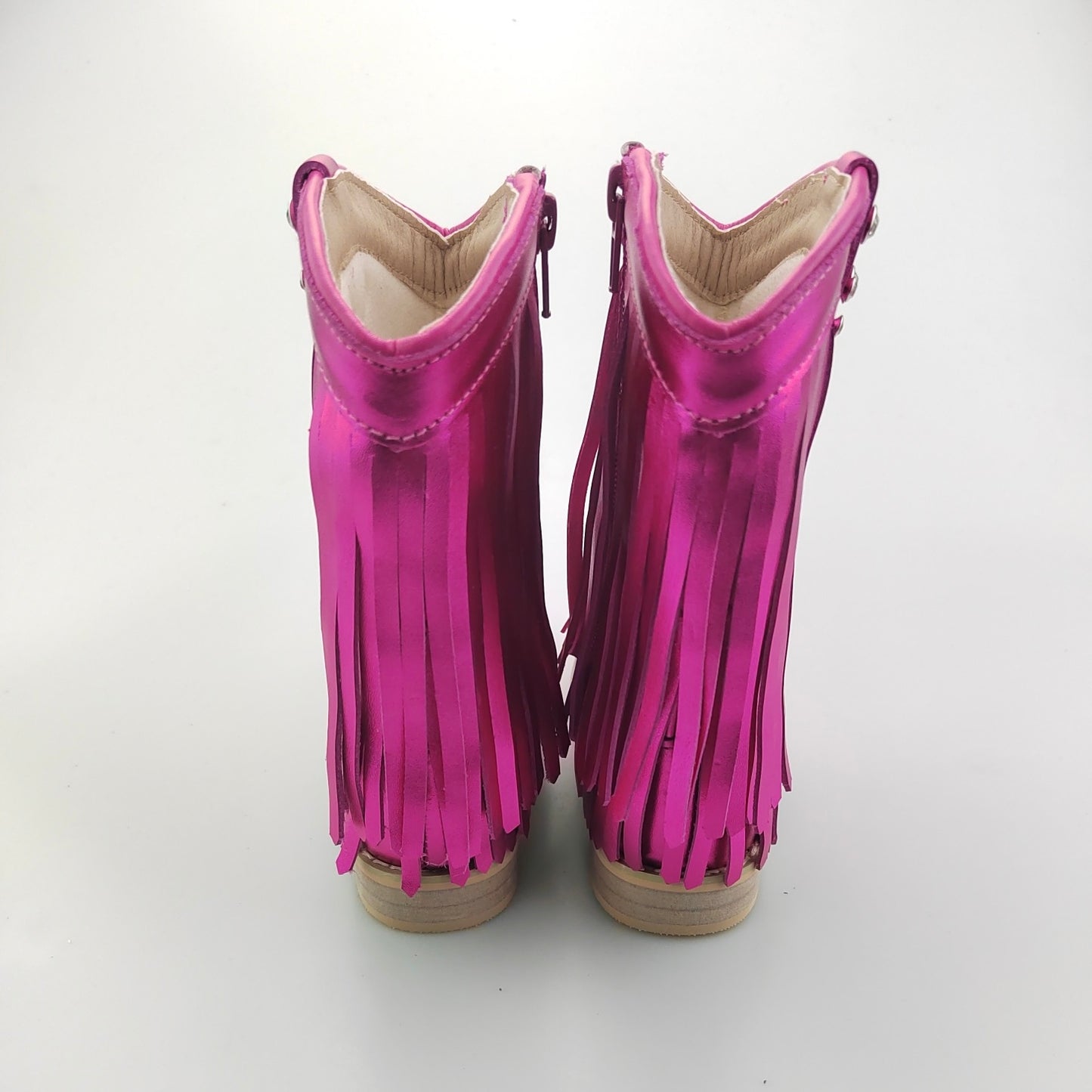 RTS METALLIC Hot Pink Fringe Cowgirls (SZ 6)