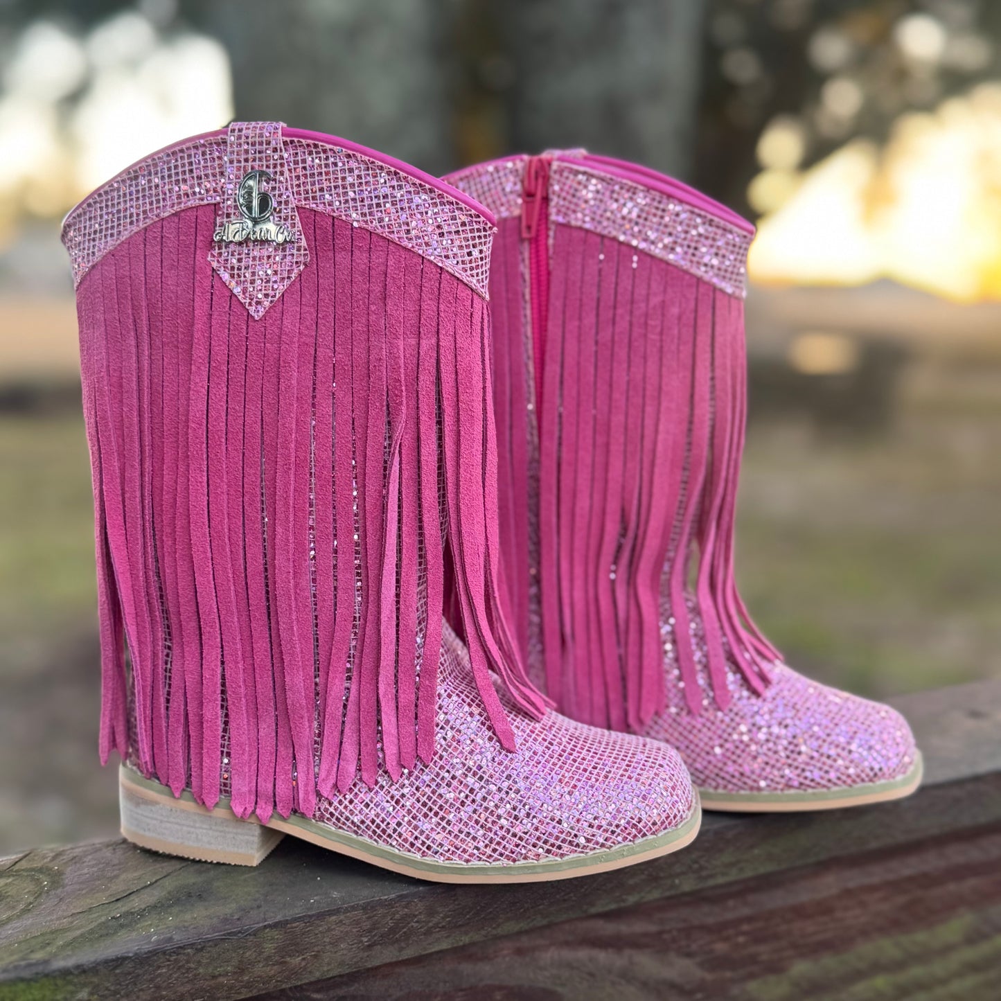 RTS Disco Pink w/ Pink SUEDE FRINGE Cowgirls