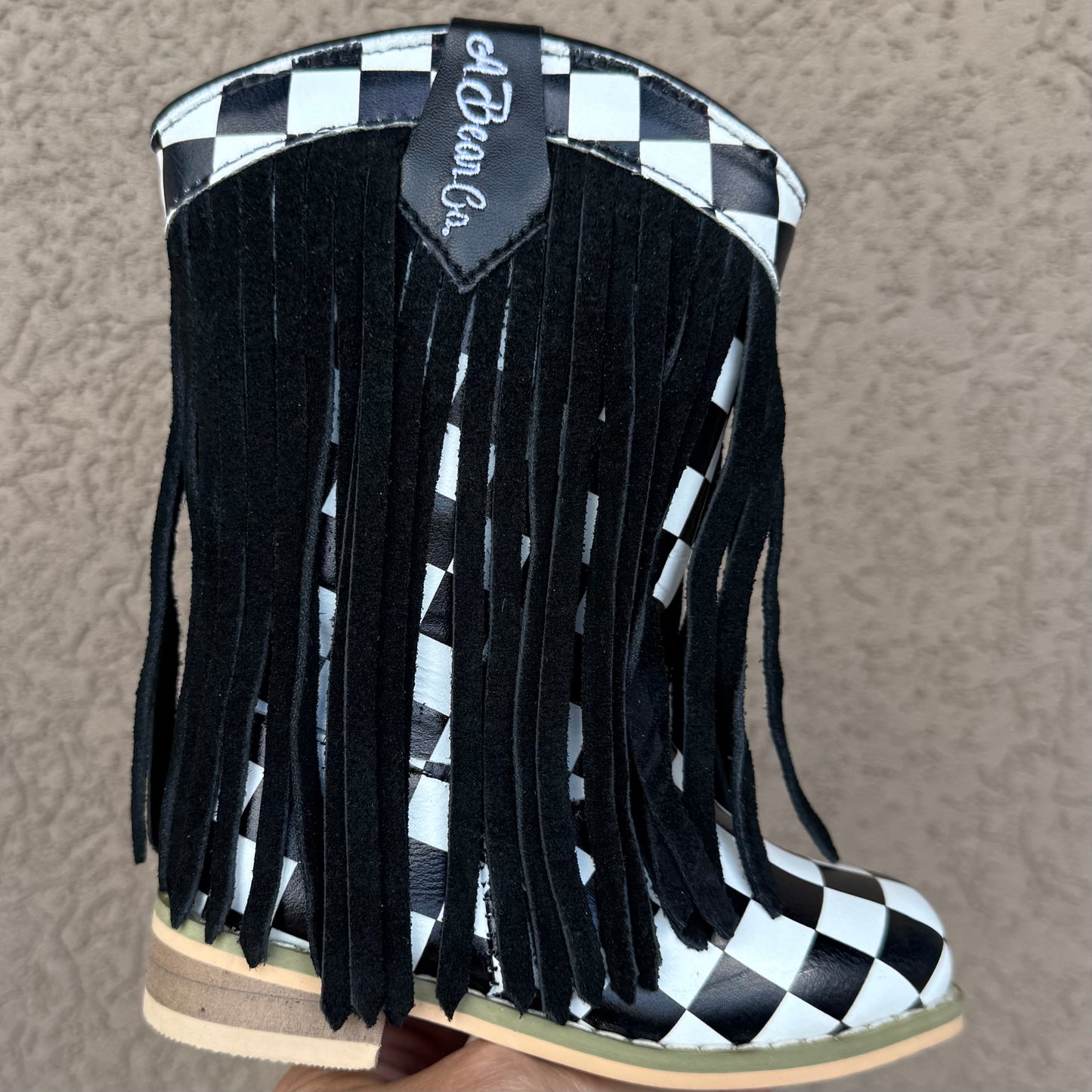 RTS Checkered SUEDE Fringe Cowgirl