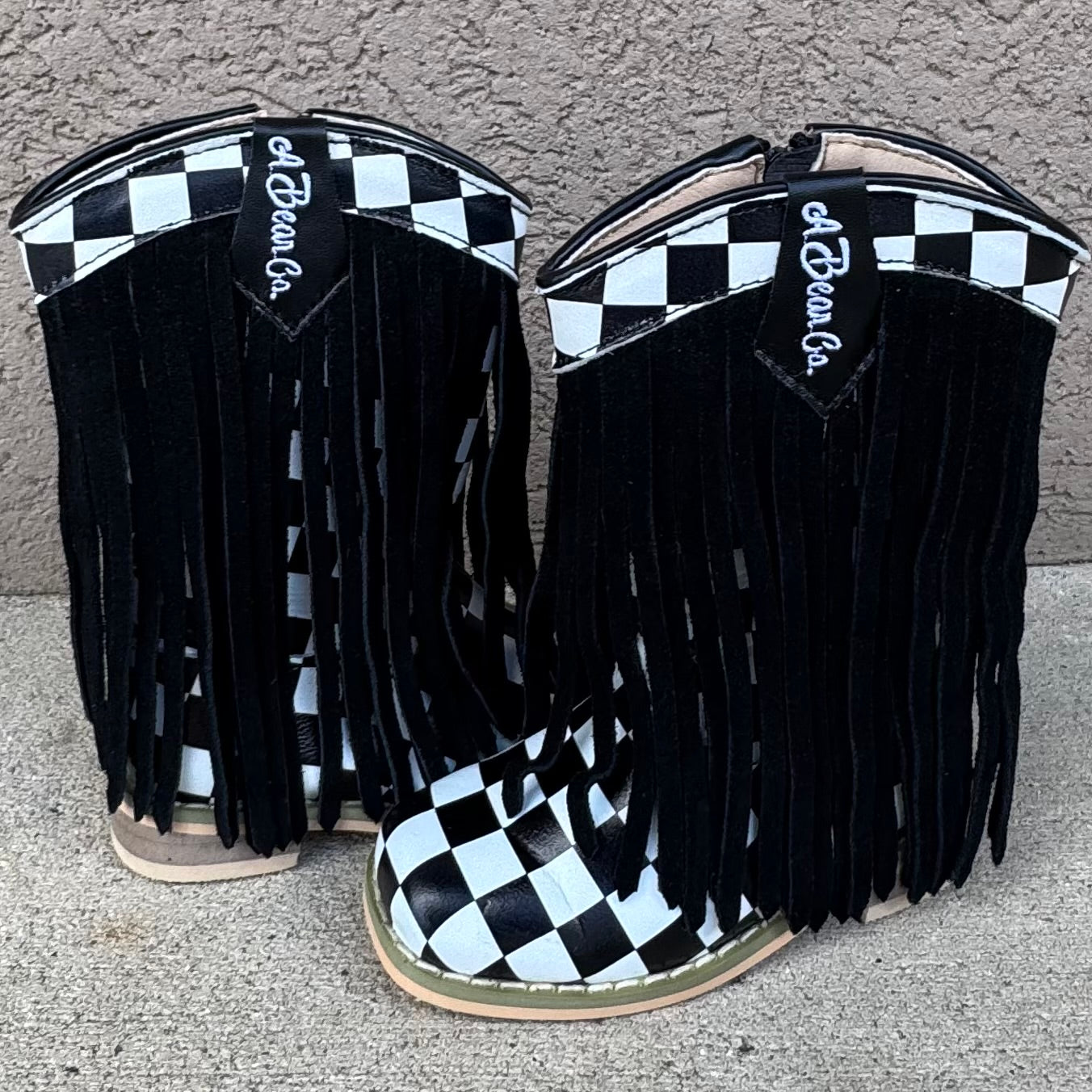 RTS Checkered SUEDE Fringe Cowgirl
