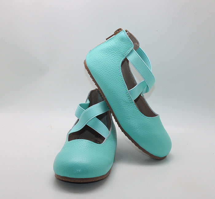 RTS Aqua Leather Ballerinas (SIZES 2)