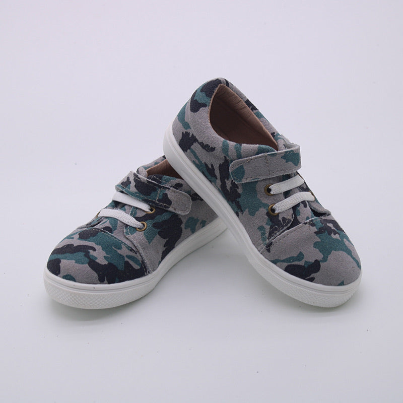 RTS Blue/Gray Camo Velcro Sneakers (SIZES 2/3y)