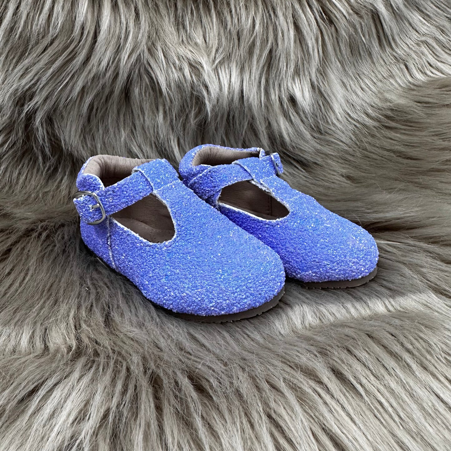 RTS Periwinkle Glitter Tstraps (SZ 0,1,2,3,4,5, BK3,BK4)
