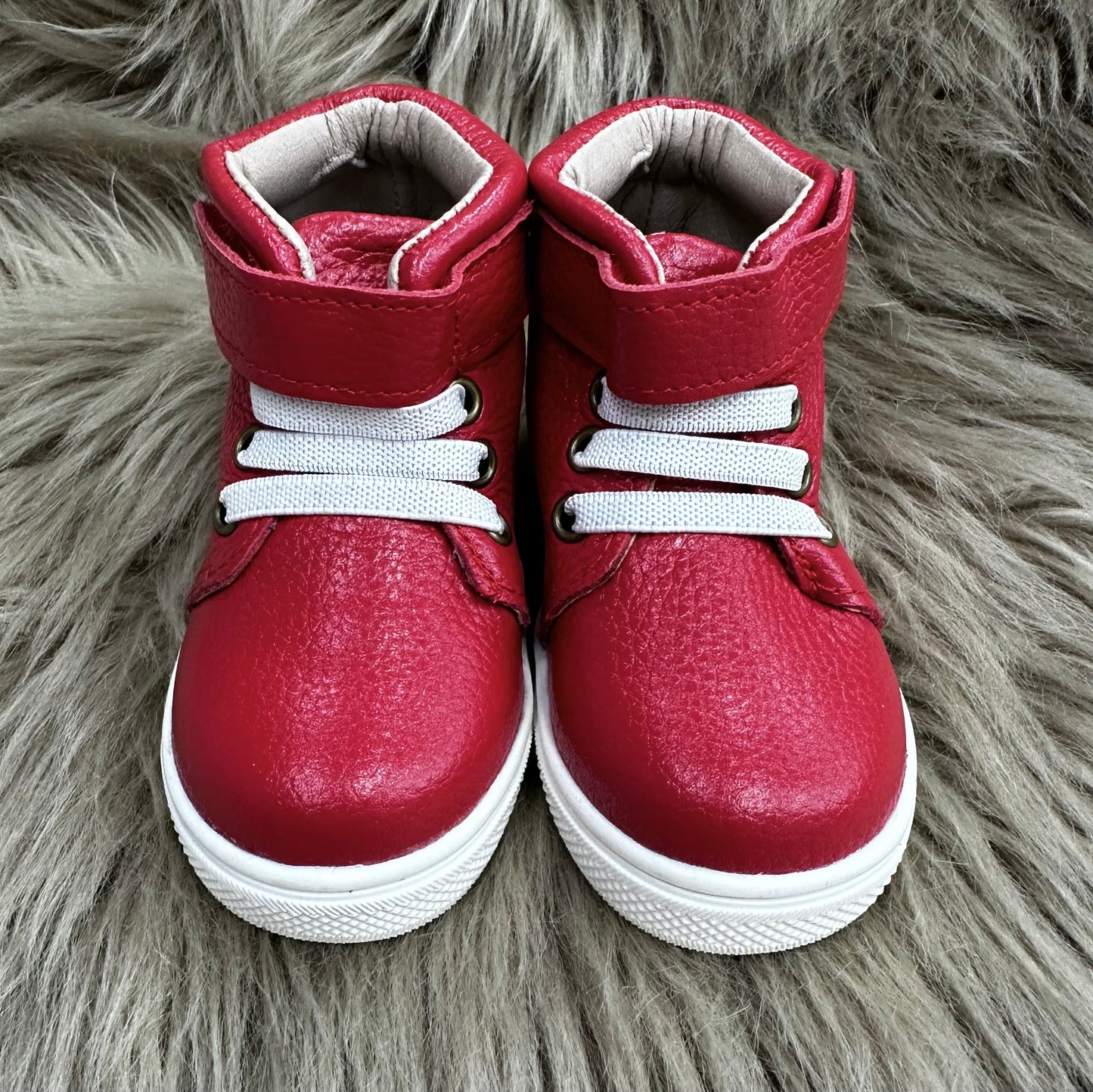 RTS Cherry Leather Hightops (SZ 2,3,4)