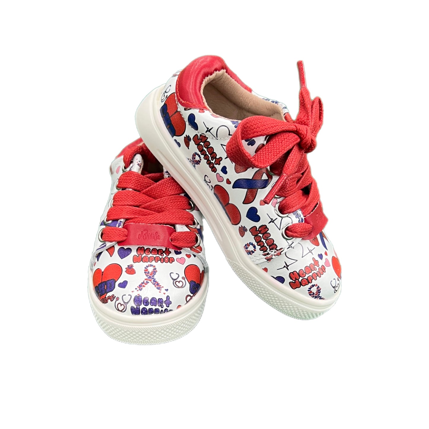 RTS CHD Awareness Leather Sneakers (SZ 0,1,2,3,4,5, 11,12, BK2)