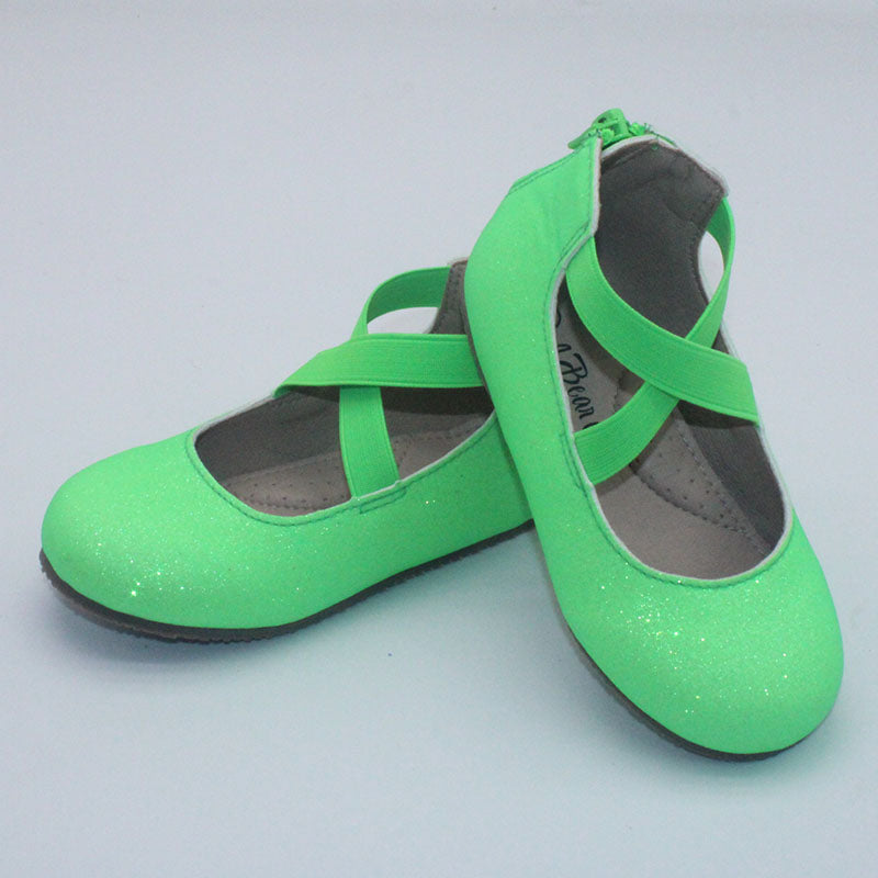 RTS Green Smooth Glitter Ballerinas (SIZES 0,2,4)