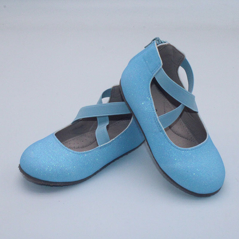 RTS Blue Smooth Glitter Ballerinas (SIZES 0,2,3)