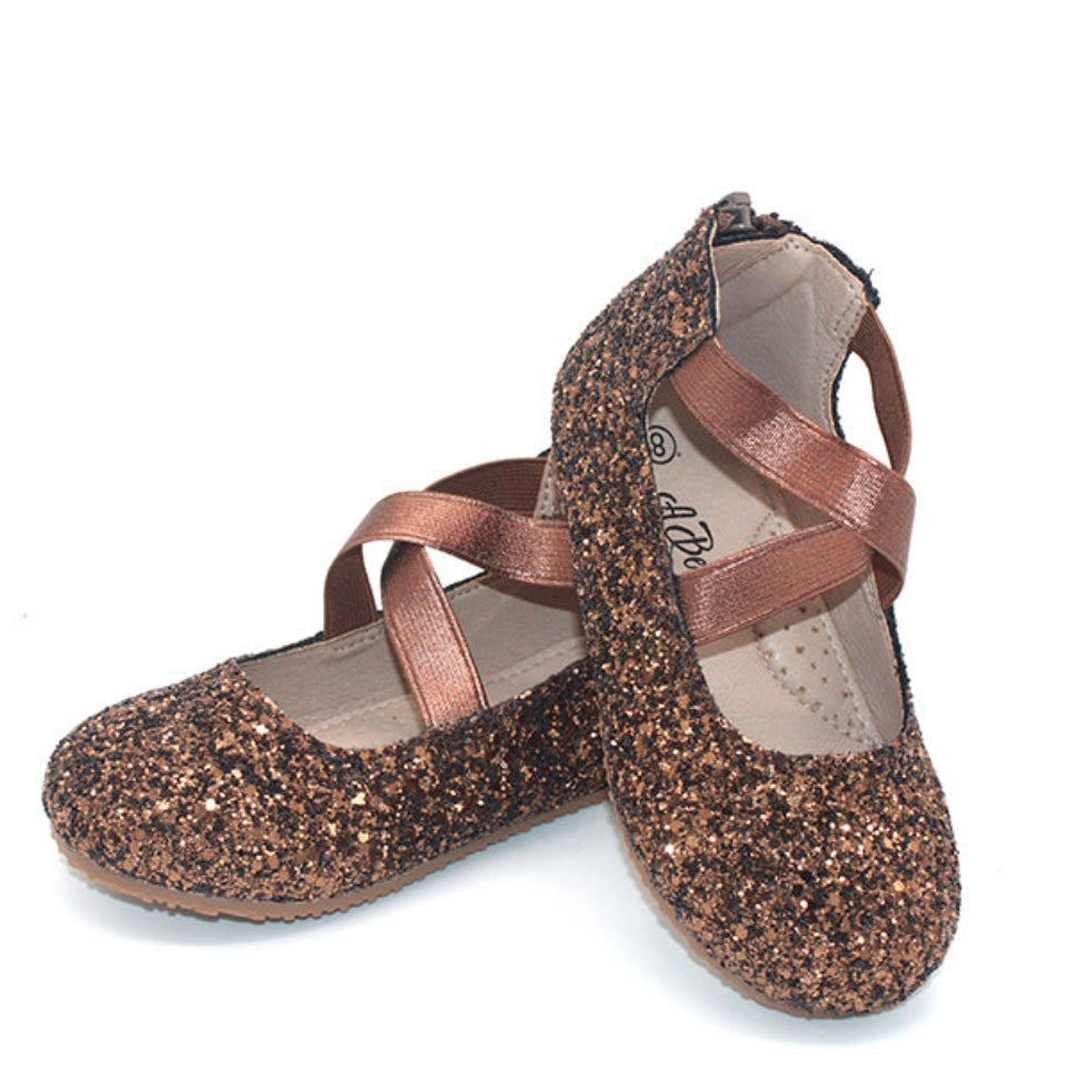 RTS Chocolate Glitter Ballerinas (SZ 1,2,3,4,5,6,7, BK2,BK4)