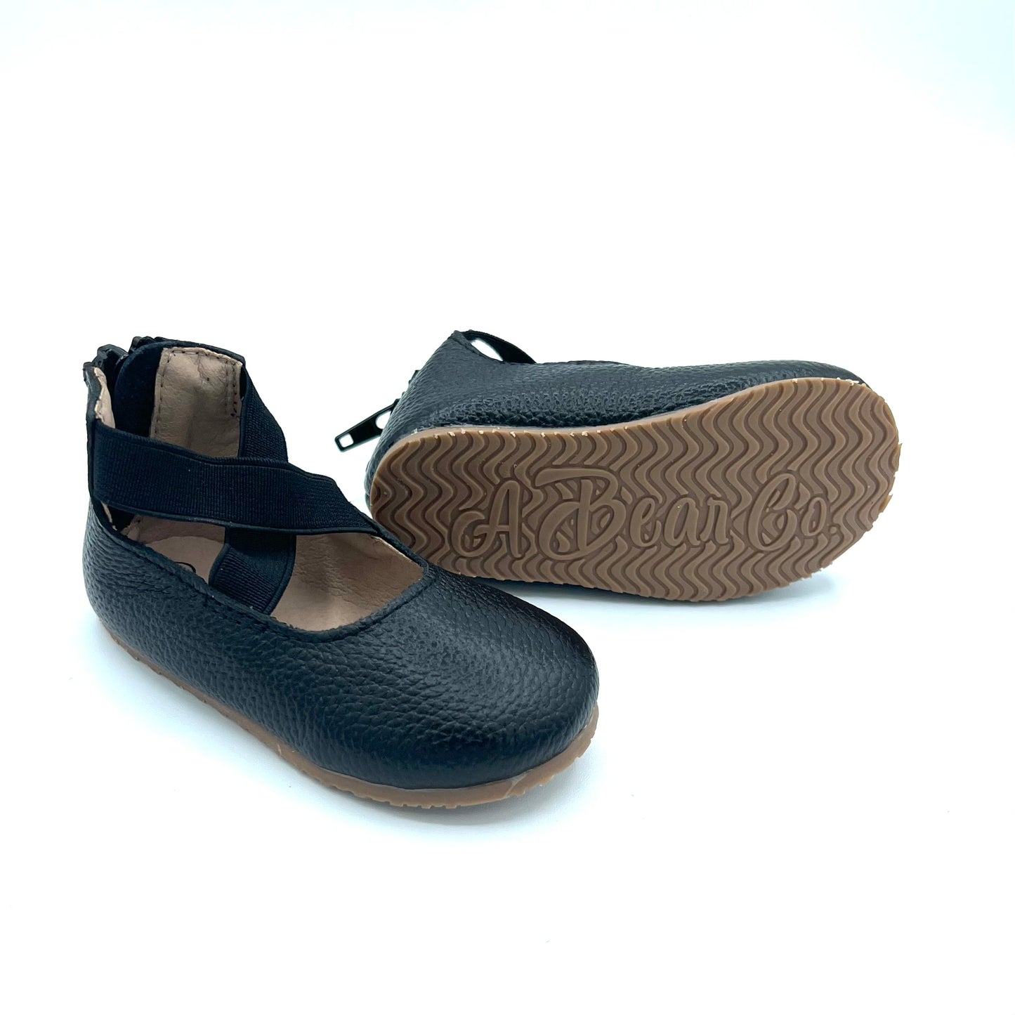 RTS Black Textured Leather Ballerinas (SZ 2,4)