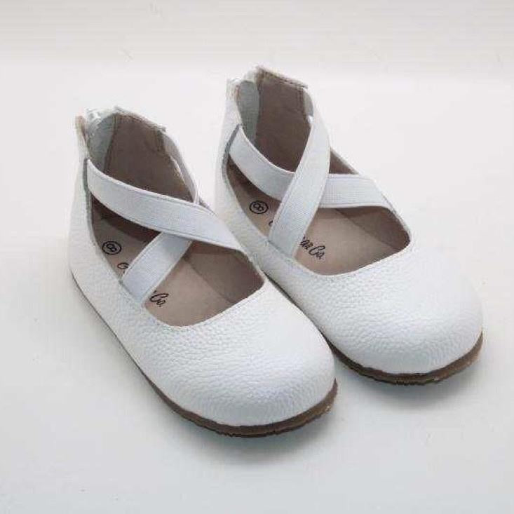 RTS White Leather Ballerinas (SIZE 2)