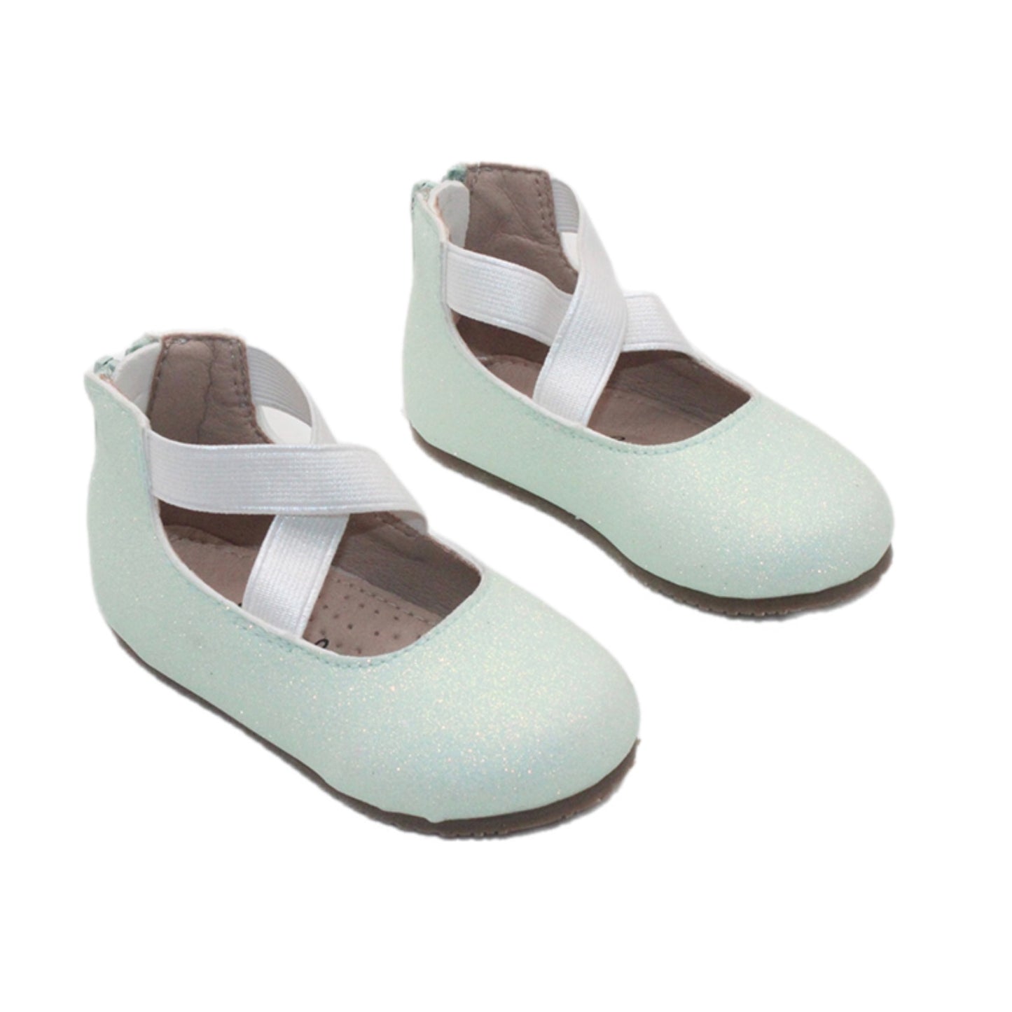 RTS Light Green Smooth Glitter Ballerinas (SIZES 1,2,3,4,5,BK2,BK3,BK4)