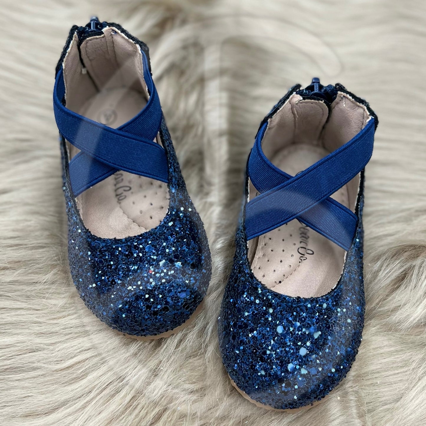 RTS Navy Glitter Ballerinas (SIZES 2,4)