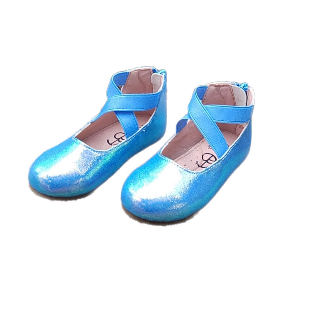 RTS Blue Shimmer Ballerinas (SIZES 2,3,4)