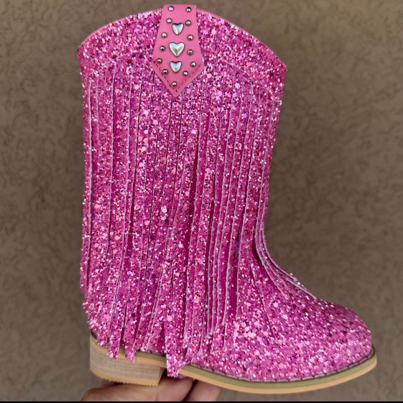 RTS Pink Rose HEART TAB Fringe Cowgirls