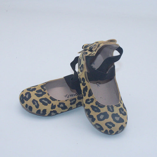 RTS Cheetah Suede Bow Back Ballerina