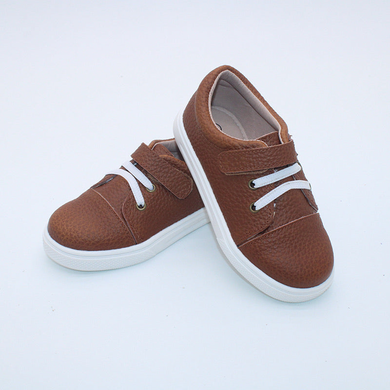 RTS Brown Leather Velcro Sneakers (SZ 0,1,2,3,4,5,6,7,8,9,10,11,12,13,BK1,BK2,BK3,BK4)