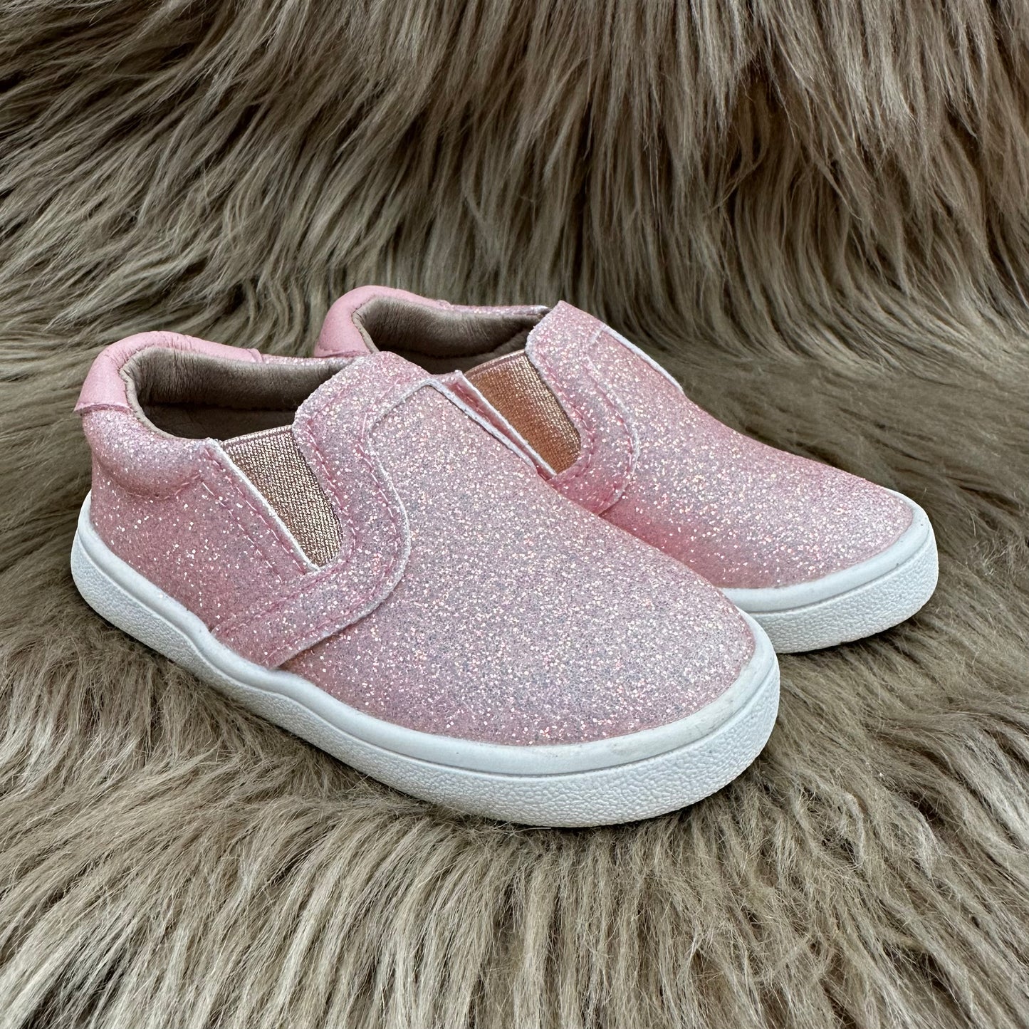 RTS IMPERFECT Blush Smooth Glitter Slides (SZ 2, 4)