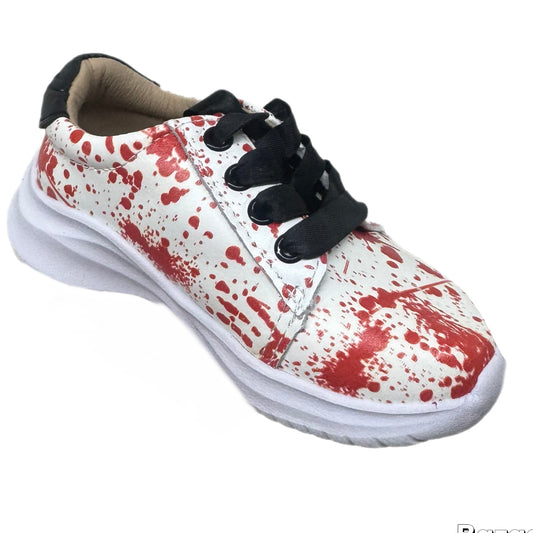 RTS Red Splatter Leather Sneaker (SZ 7)