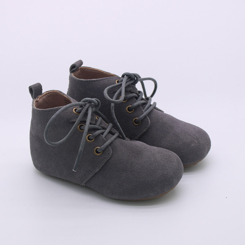 RTS Gray Suede Oxford Booties