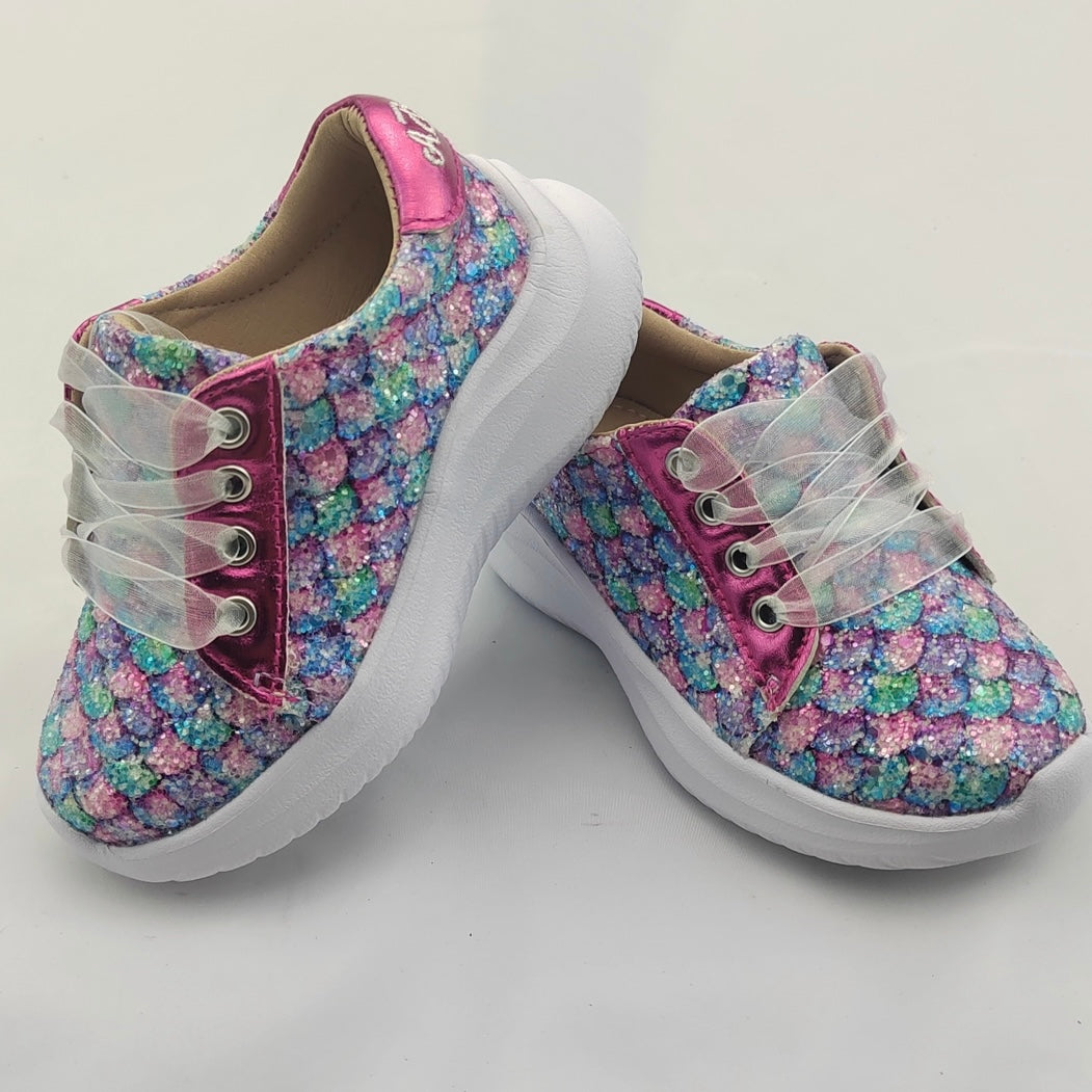 RTS Pink/Purple Mermaid Sneakers (SZ 6,7,8,9,10,12, BK2,BK3,BK4)
