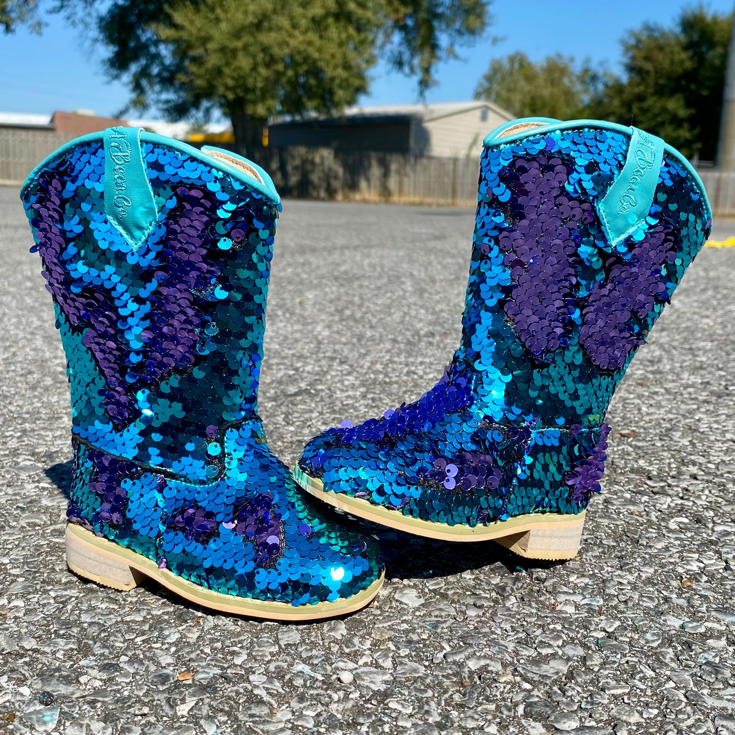 RTS Turquoise/Lavender FLIP SEQUIN Cowgirls