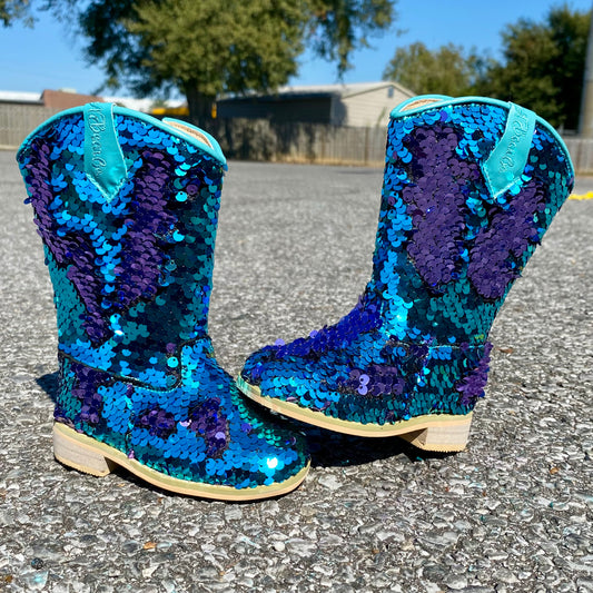 RTS Turquoise/Lavender FLIP SEQUIN Cowgirls