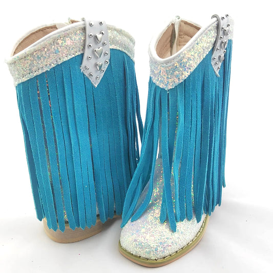 RTS Fairy Wings HEART TAB SUEDE Fringe Cowgirls (SZ 7,9,13, BK1,BK4)
