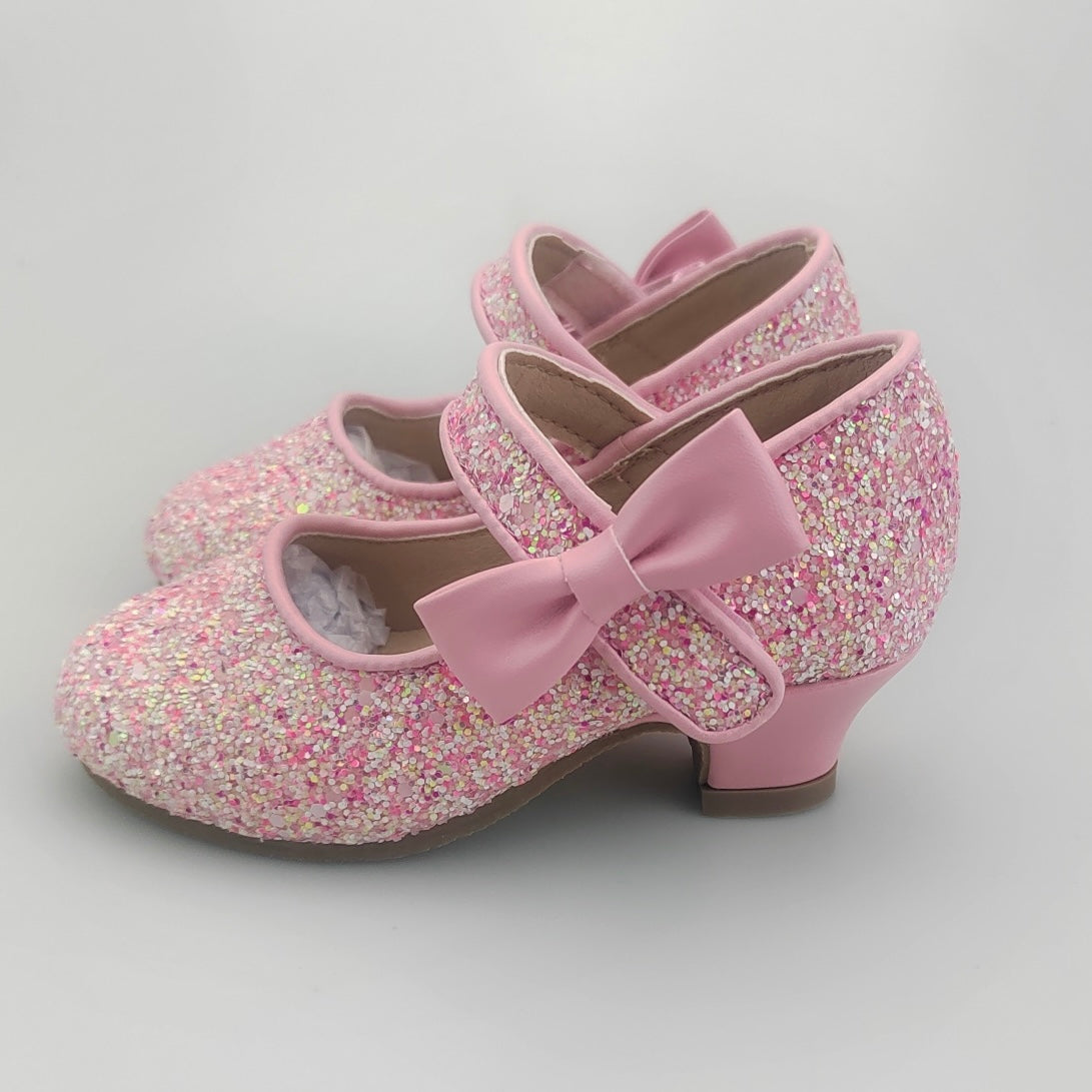 RTS IMPERFECT Pink Confetti GLOW Glitter Heels (SZ 7,9,10,12)