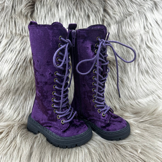 RTS Purple Velvet Tall Combats (SZ 4,5)