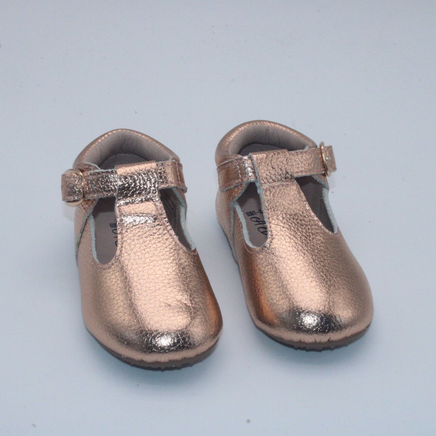 RTS Rose Gold T-Straps (SIZES 3-6, 12-18m)