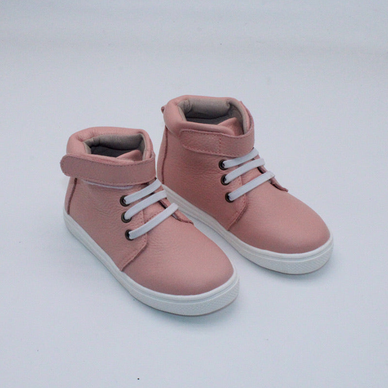 RTS Pink Textured Leather High Tops