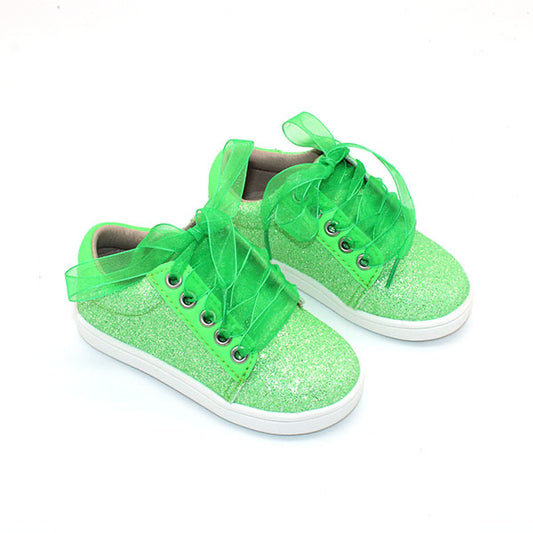*IMPERFECT* Green Smooth Glitter Sneakers