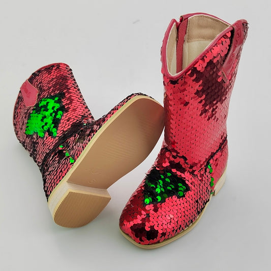 RTS Christmas FLIP SEQUIN Cowgirls ( SZ 3,4)