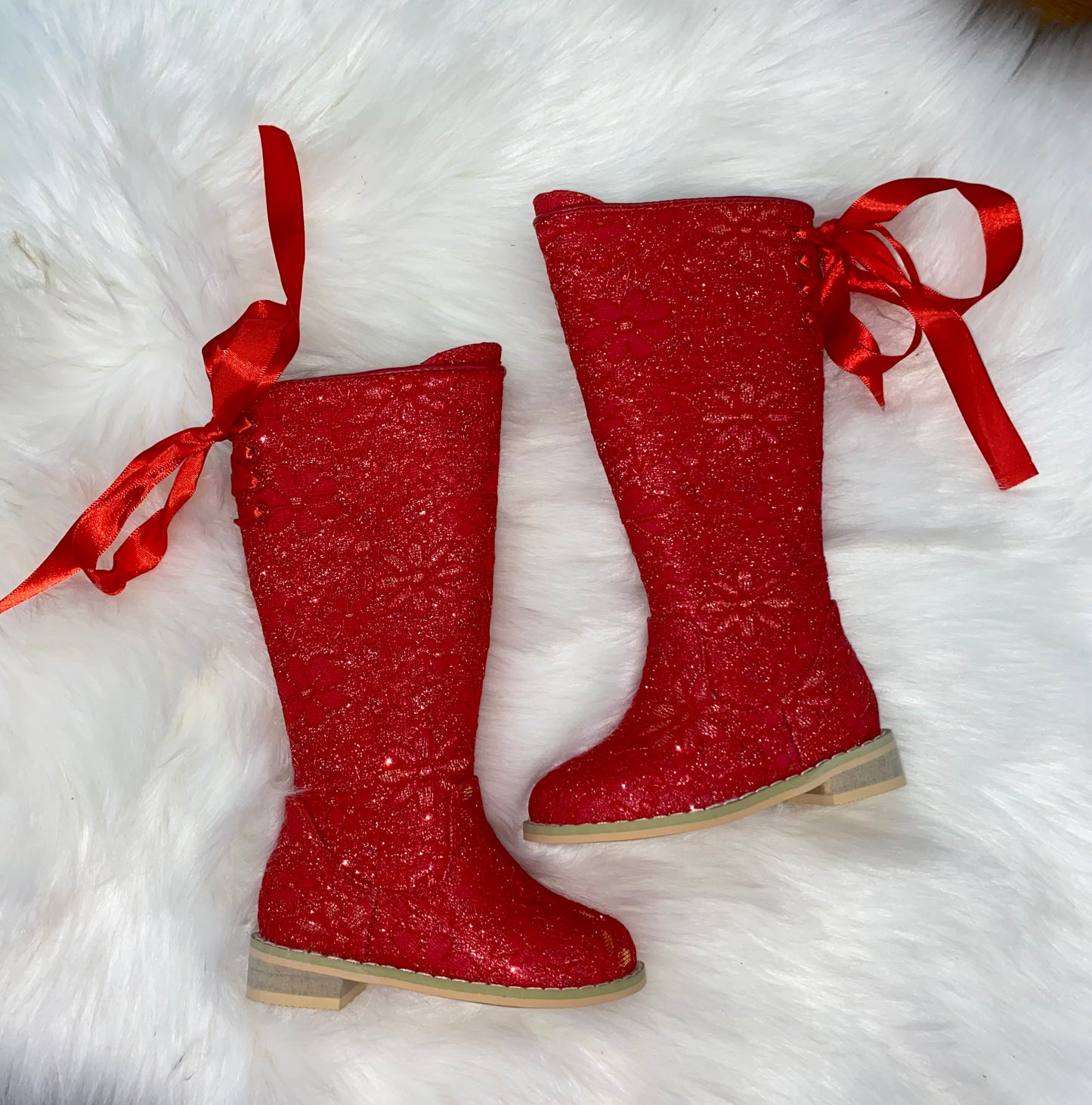 RTS Red Lace Tall Boots