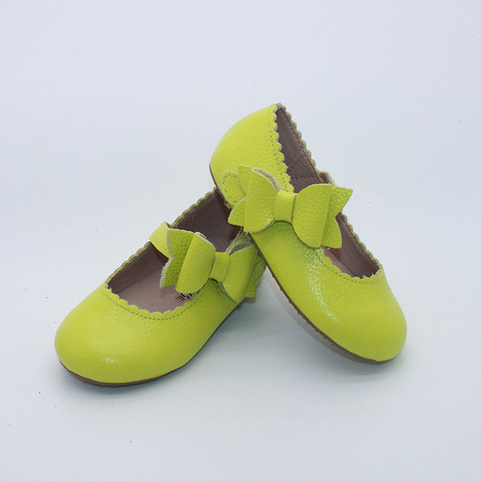 RTS (SZ 12/18M) Neon Yellow Leather Kinley