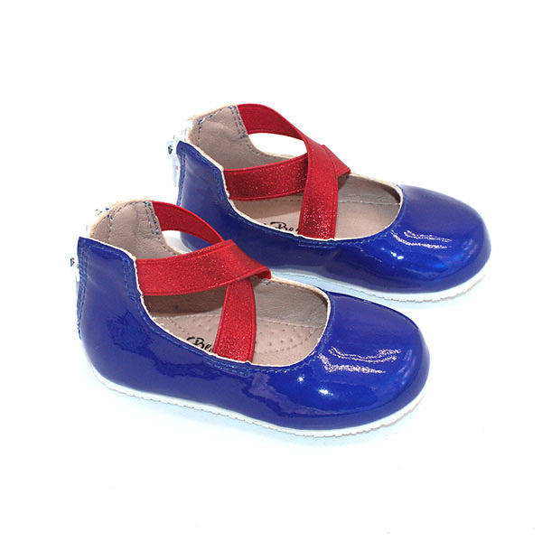 TIKTOK RTS Blue Patent Leather Ballerinas