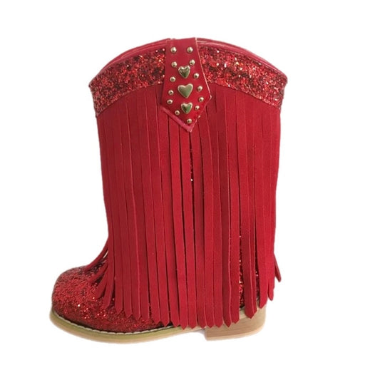 RTS Candy Apple HEART TAB SUEDE Fringe Cowgirls (SZ 8,9,11,12)