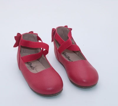 RTS Strawberry Red Bow Back Ballerinas