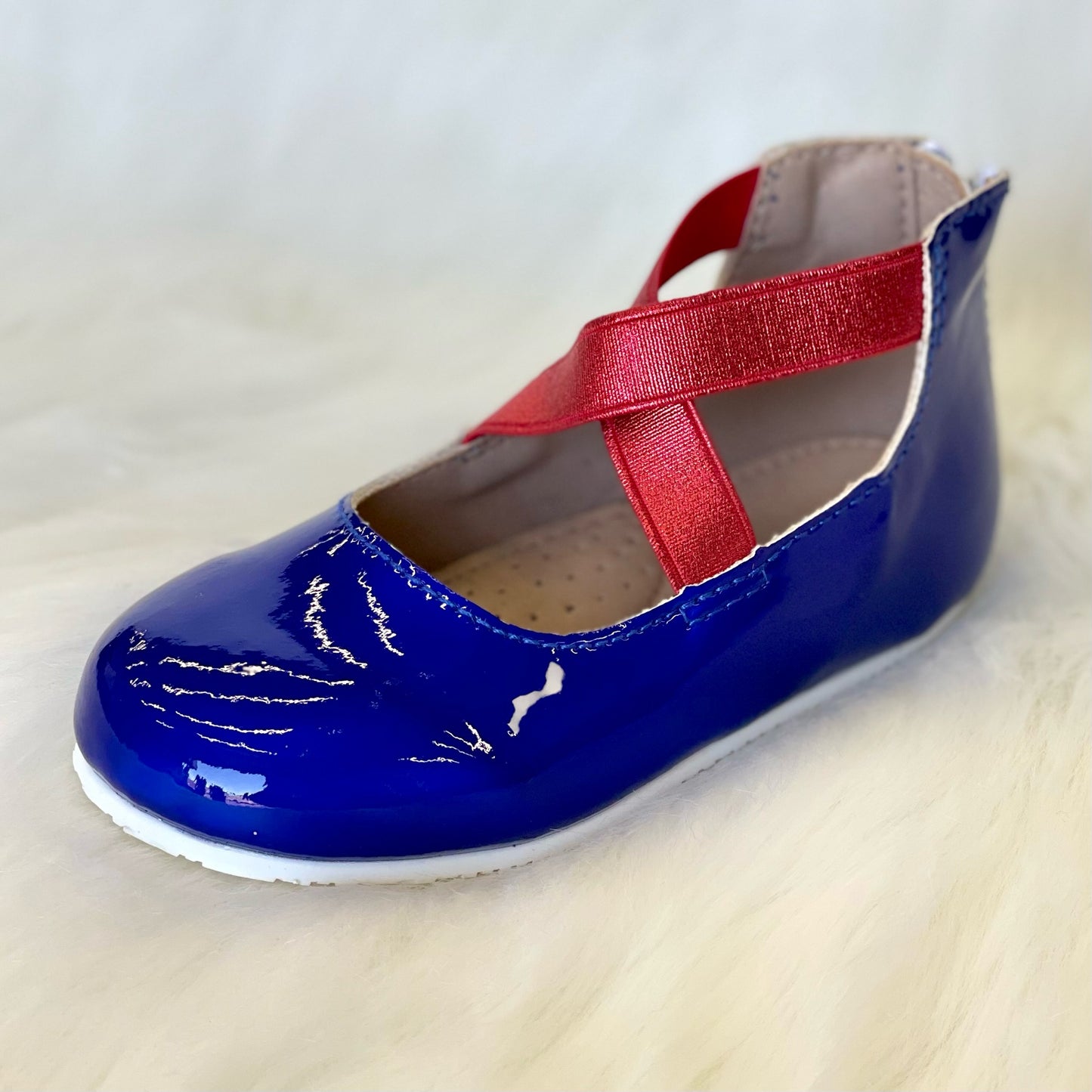 TIKTOK RTS Blue Patent Leather Ballerinas