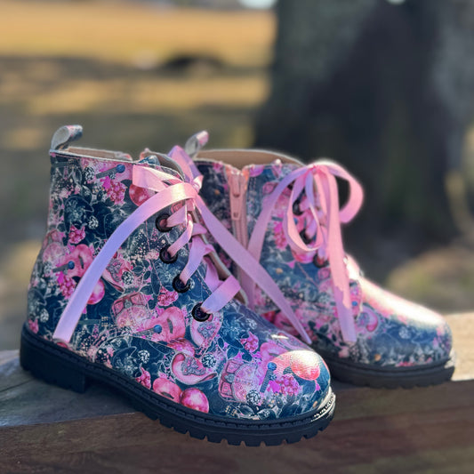 RTS Pink and Black Guitars Chunky Combats (SZ 11)