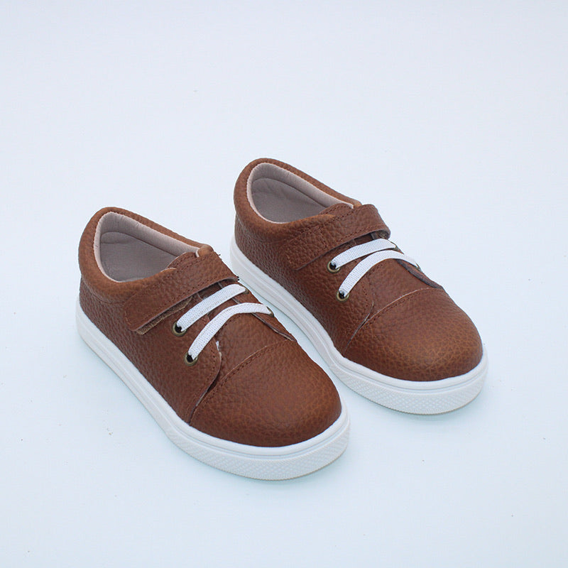 RTS Brown Leather Velcro Sneakers (SZ 0,1,2,3,4,5,6,7,8,9,10,11,12,13,BK1,BK2,BK3,BK4)