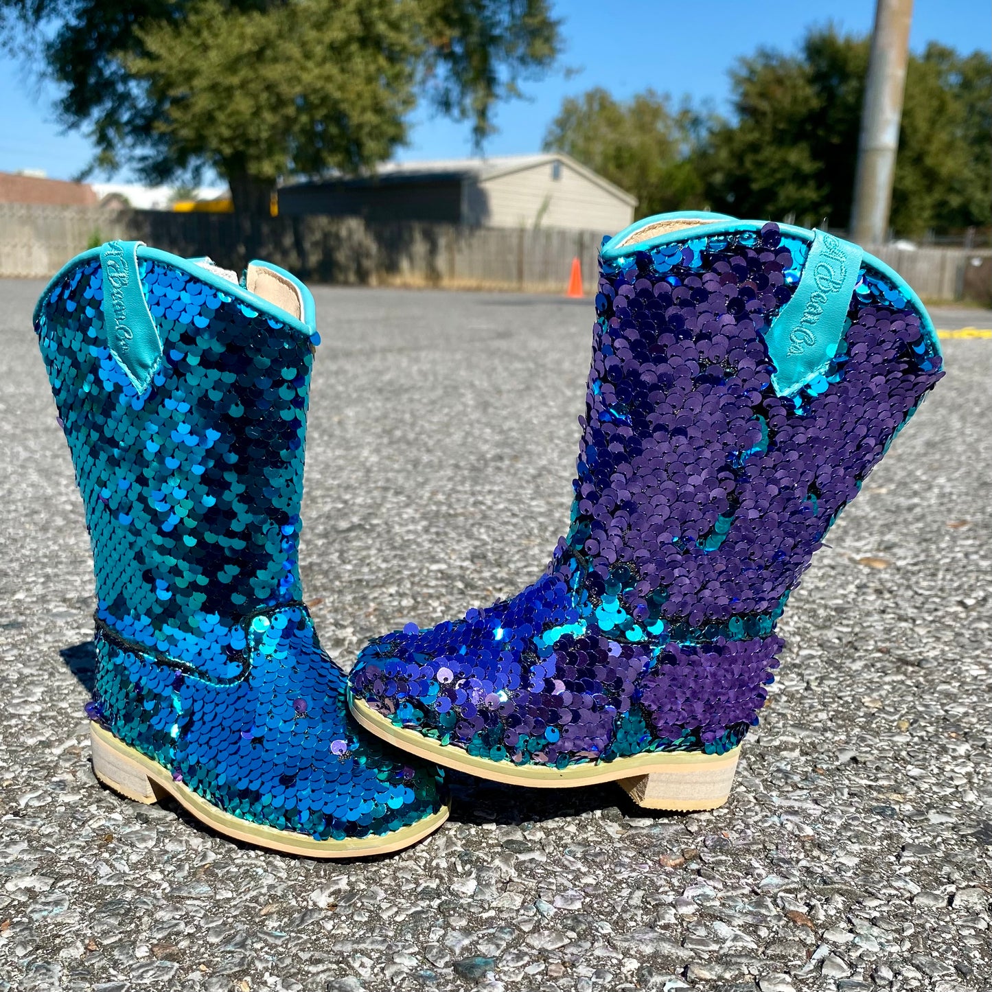 RTS Turquoise/Lavender FLIP SEQUIN Cowgirls