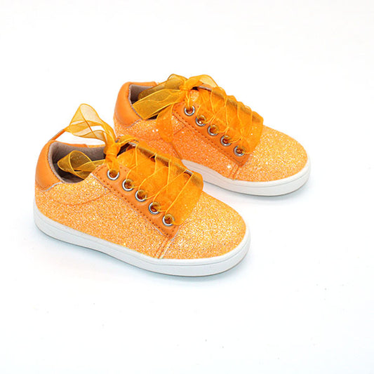 *IMPERFECT* Orange Smooth Glitter Sneakers