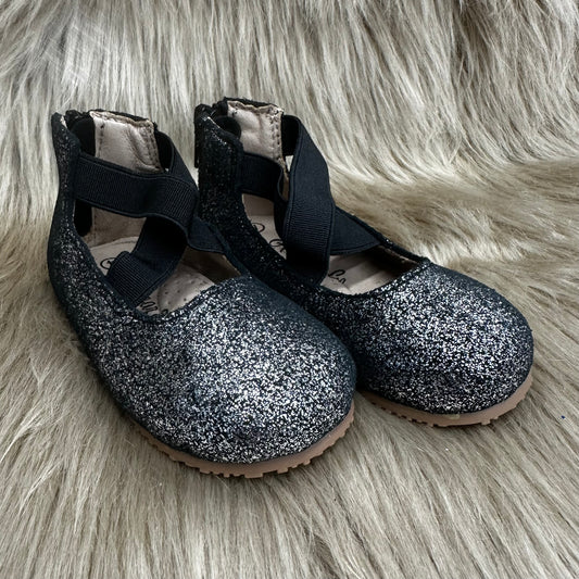 LAST CHANCE RTS Black Shimmer Suede Ballerinas