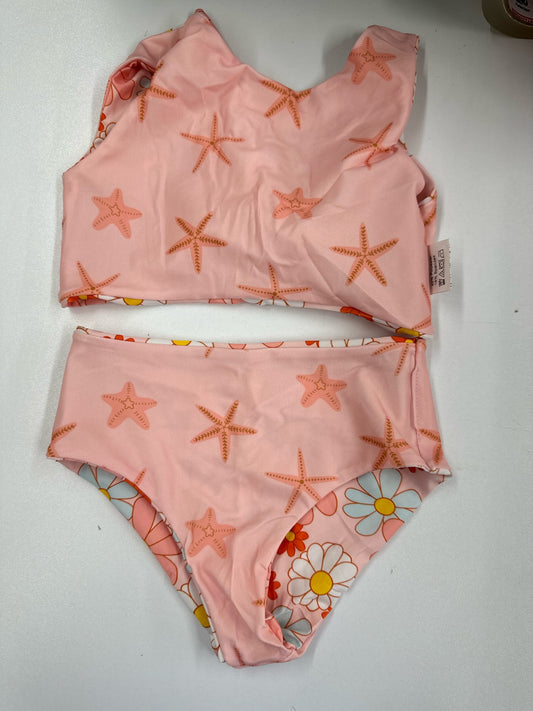 RTS Pink Floral & Starfish Swimsuit W/ Hat