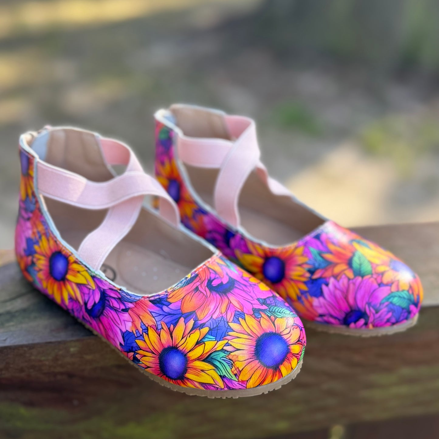 RTS Neon Sunflower Leather Ballerina (SZ 10)