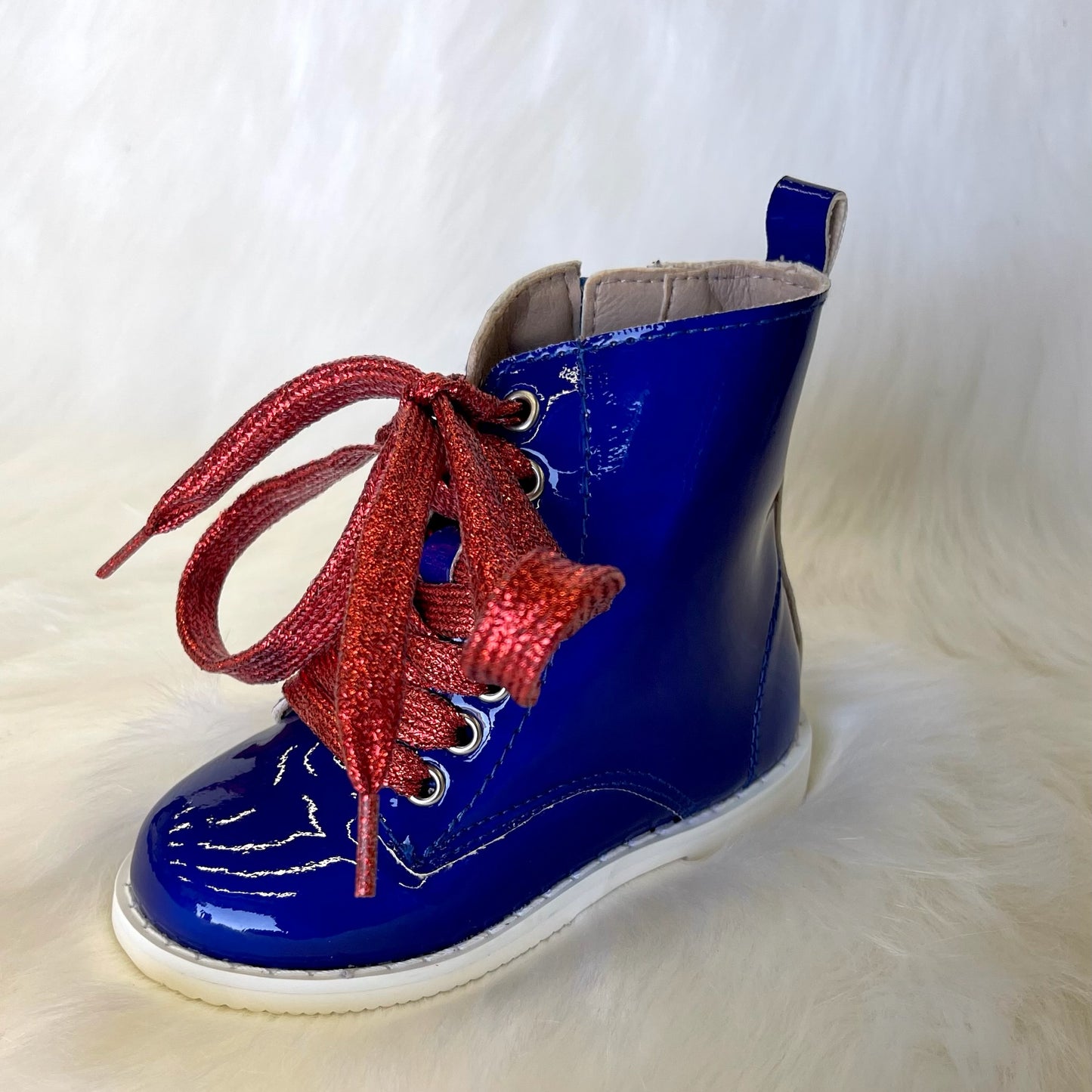 RTS Royal Blue Patent Combats Red Laces