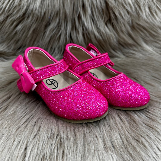 RTS IMPERFECT Hot Pink Glitter Heels (SZ 9,12,13,BK1,BK3,BK4)